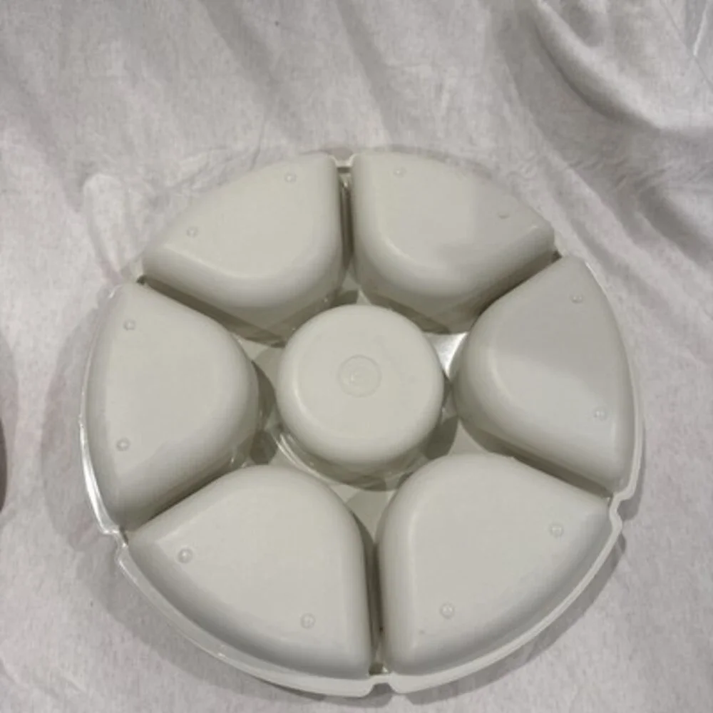 TUPPERWARE Serving Center 6-Part Divided Party Veggie Snack & Dip Tray 1666-1